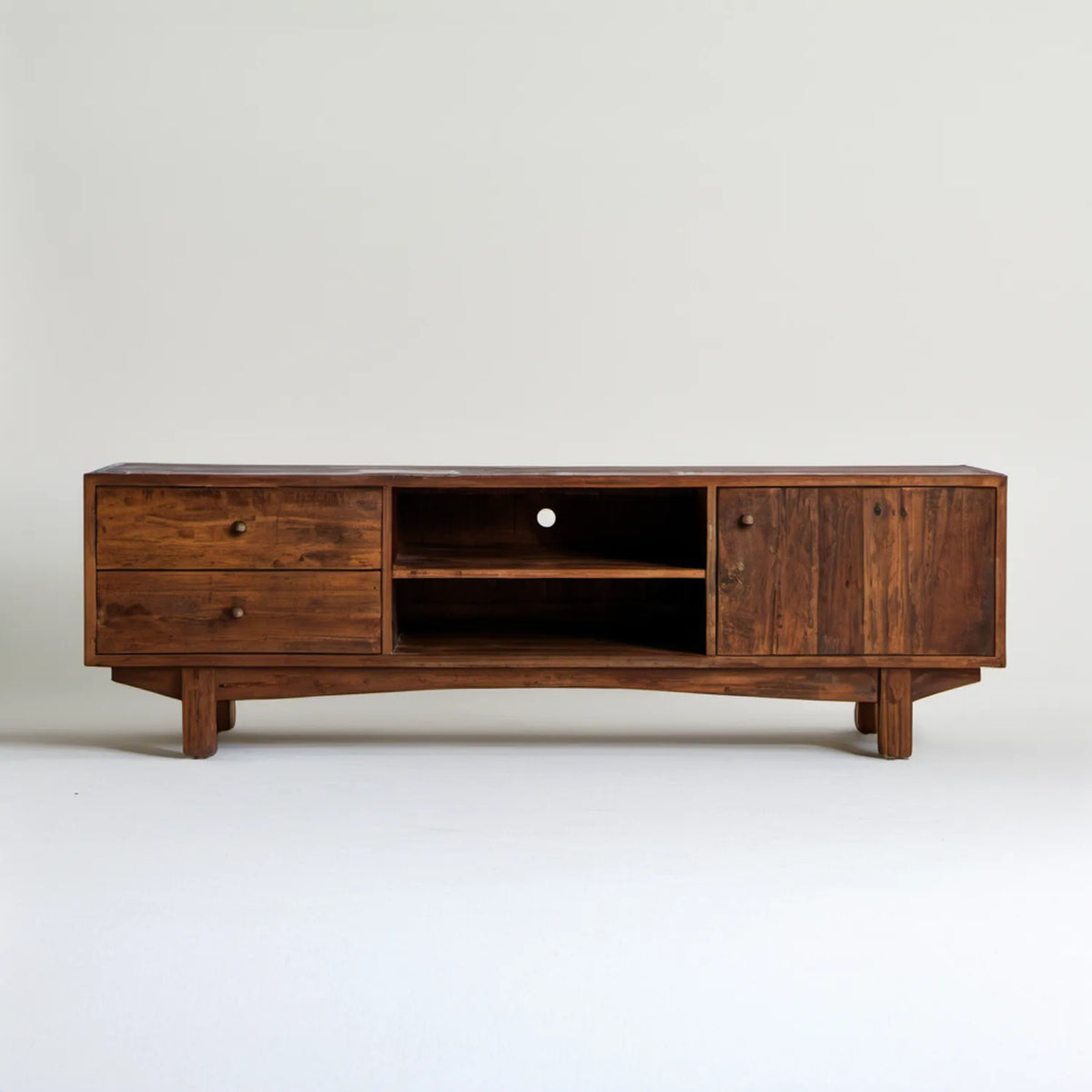 Brązowa szafka RTV z litego drewna mango 160 x 40 x 55 cm
