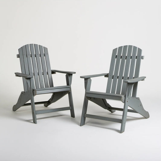 Zestaw 2 szarych foteli ogrodowych Adirondack z litego drewna jodłowego 77 x 88 x 92 cm